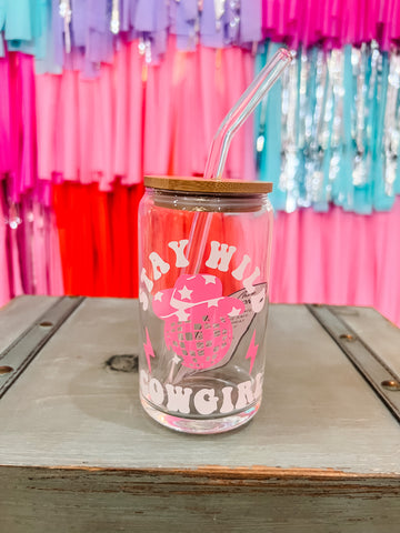 Stay Wild Cowgirl Glass Cup