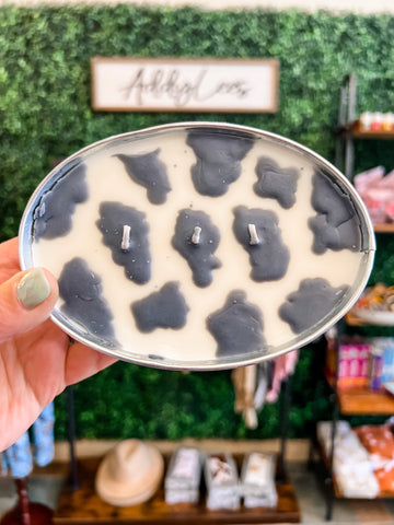 Cow Print Candle-Oval
